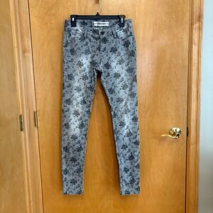 Etienne Marcel Floral Print Jeans Denim‎ Pants Gray Women's